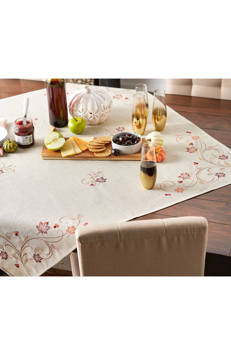 Design Imports Autumn Wheat Square Table Topper, Alternate, color, Autumn Wheat