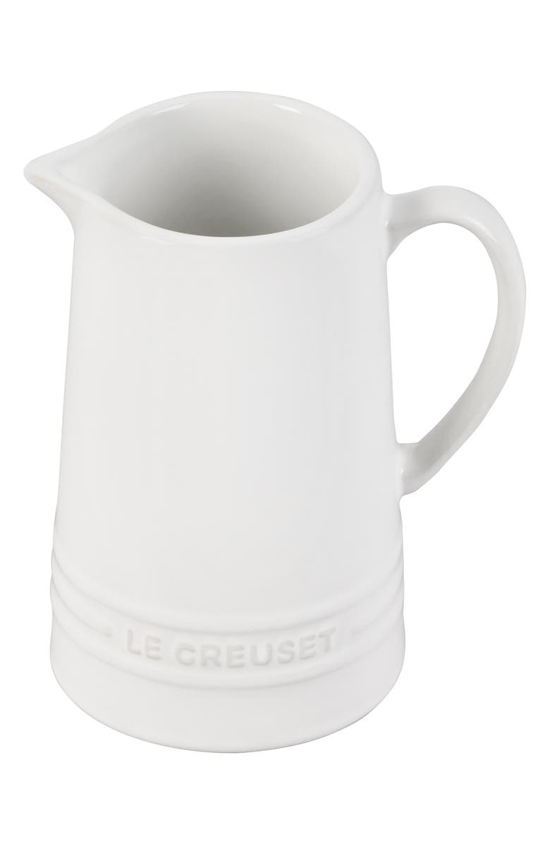 Le Creuset Small Stoneware Pitcher, Main, color, White