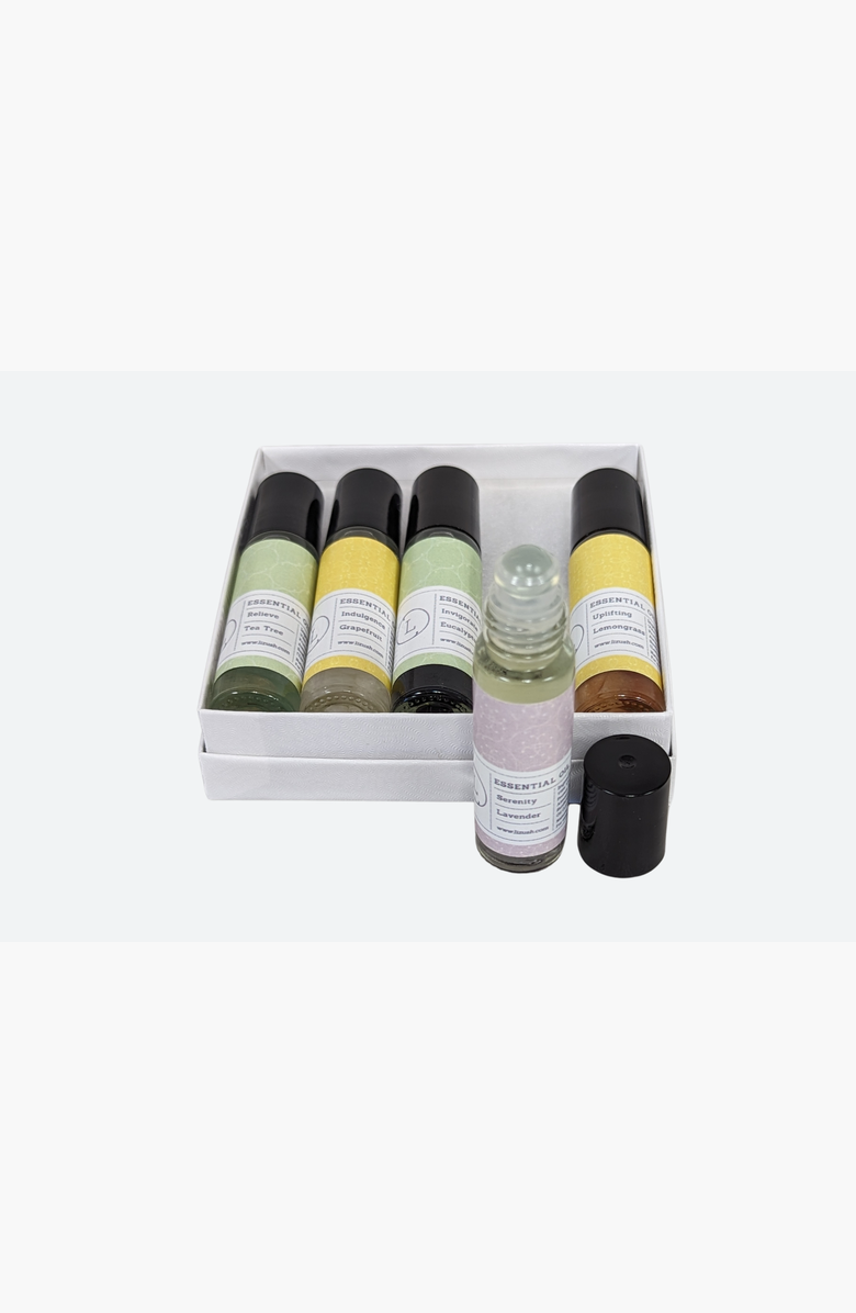 Lizush CBD Essential Oils Roll-On Set with Crystals, Alternate, color, NO COLOR