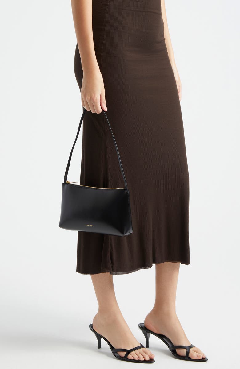 Mansur Gavriel Gaia Leather Shoulder Bag, Alternate, color, Black/ Flamma