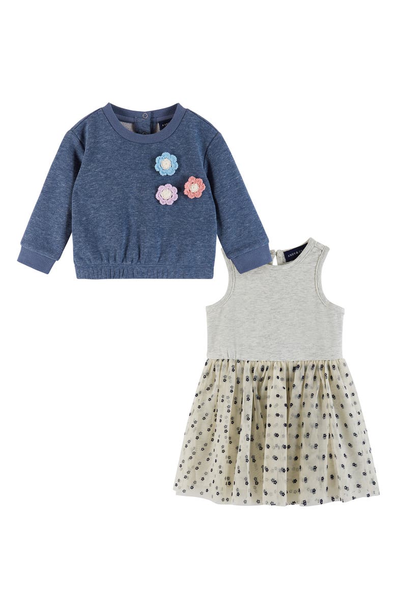 Andy & Evan Floral T-Shirt & Dress Set, Main, color, 