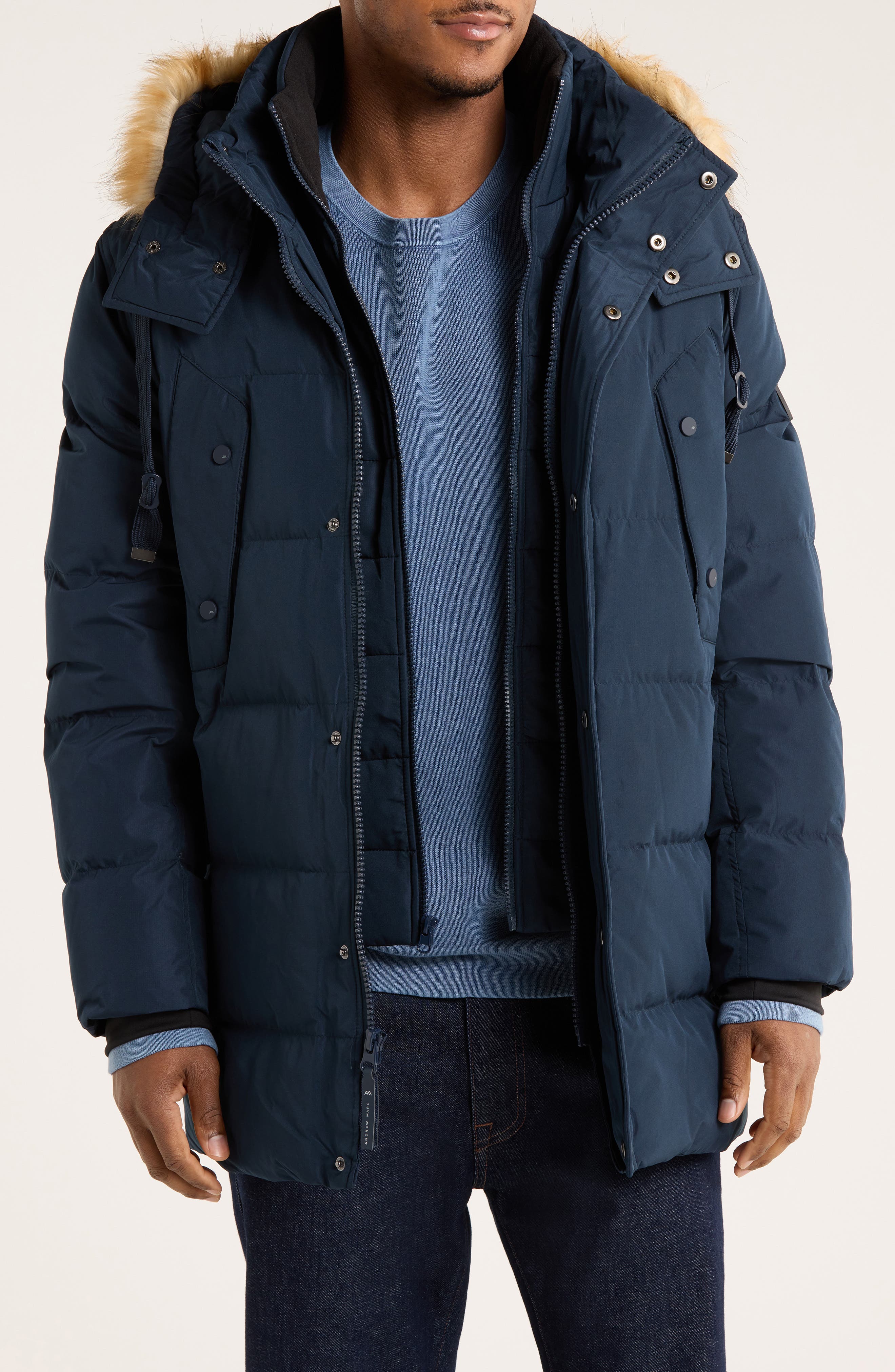 Andrew Marc Gattaca Faux Fur Trim Parka