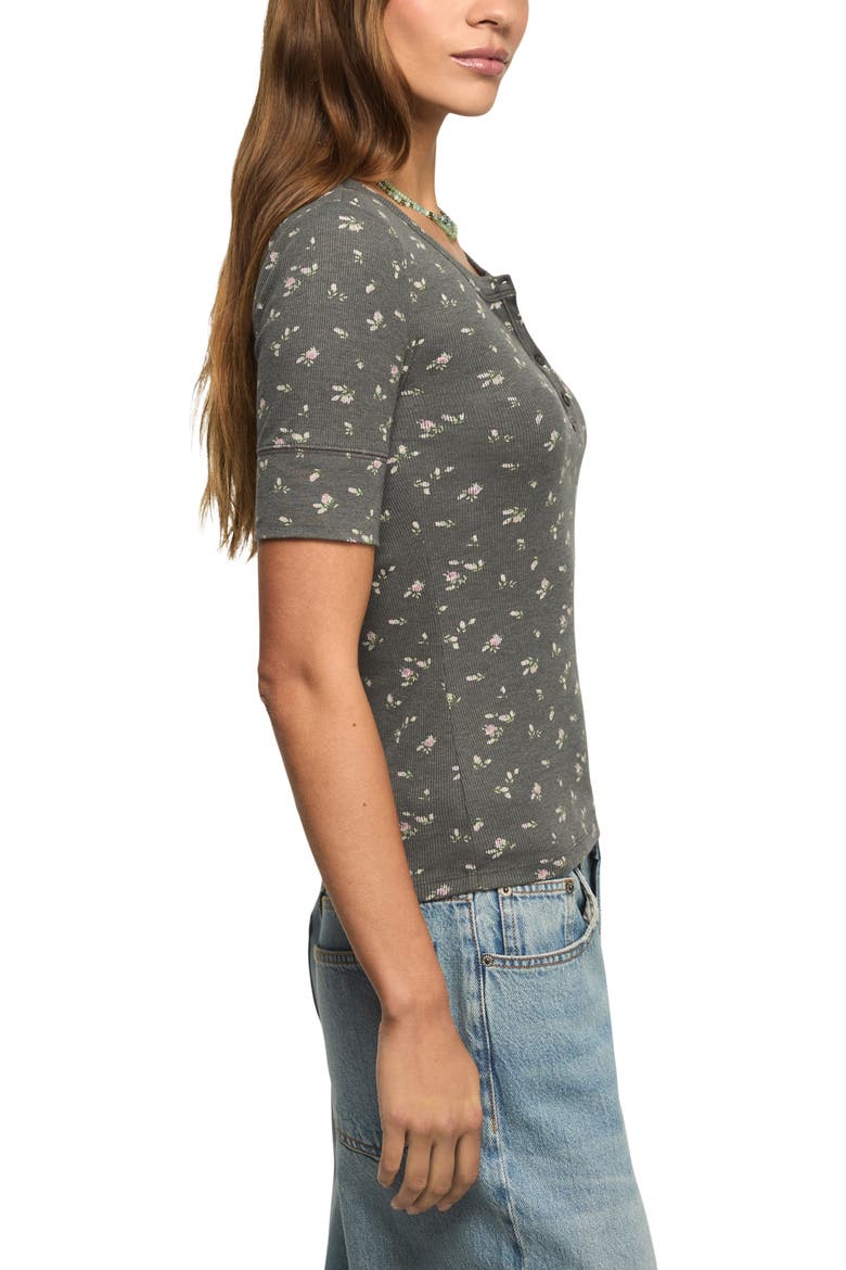 Rib Henley Top, Alternate, color, BLACK FLORAL