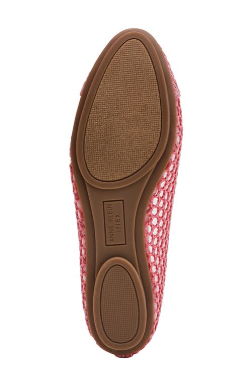 Anne Klein Luci Cap Toe Ballet Flat In Pink Raffia