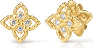 Roberto Coin Princess Flower Mini Diamond Stud Earrings