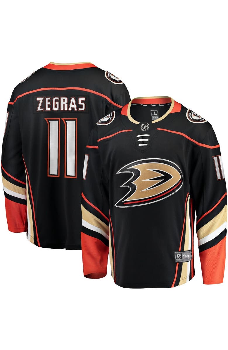 FANATICS Men's Fanatics Trevor Zegras Black Anaheim Ducks Home Breakaway Player Jersey, Main, color, 