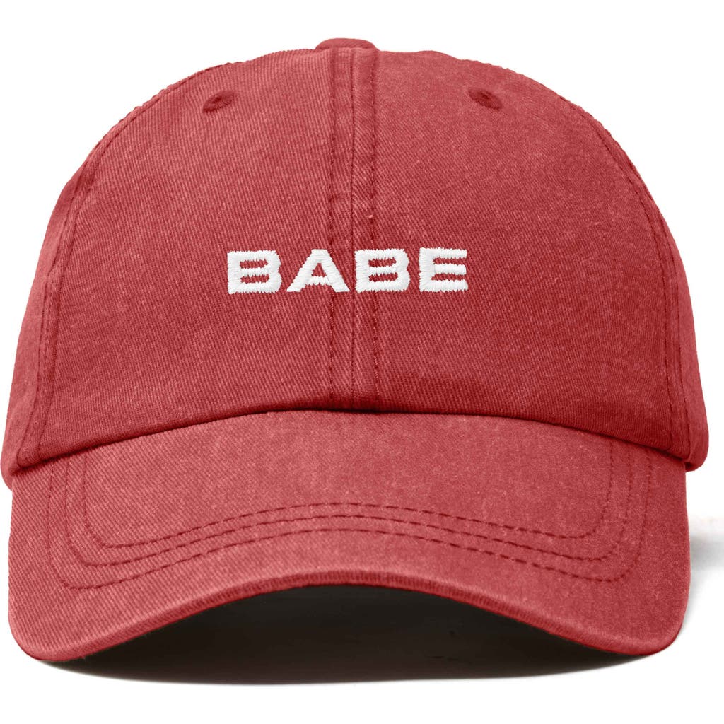 Dalix Babe Embroidered Cap In Washed Red