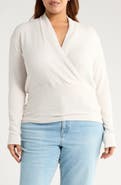 Renee C Surplice V-Neck Long Sleeve Top
