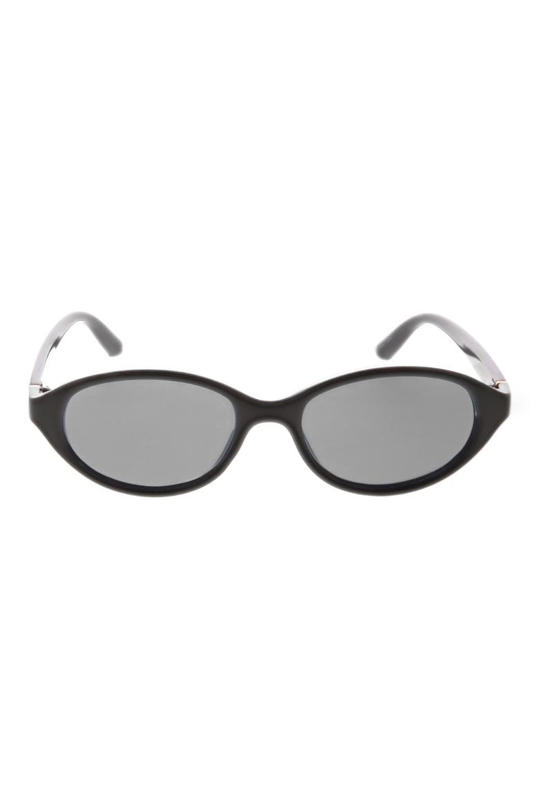 51mm Slim Oval Sunglasses, Main, color, BLACK