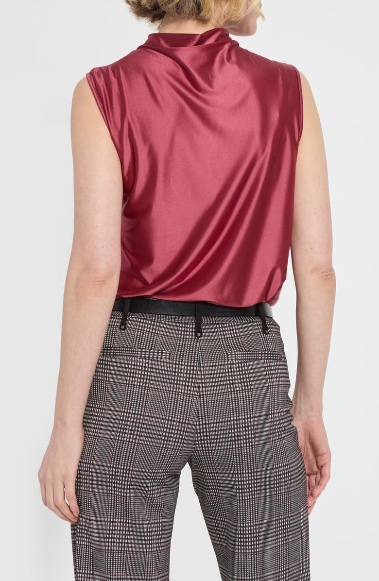 Lysse Irina Satin Mock Neck Top, Alternate, color, Peony