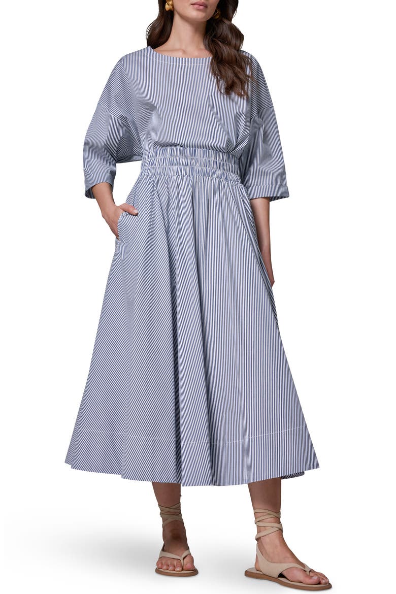 Stripe Stretch Cotton Maxi Skirt, Main, color, NIGHT FALL
