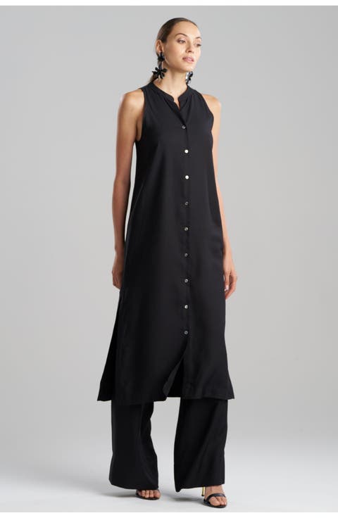 COTTON SILK TWILL Sleeveless Tunic