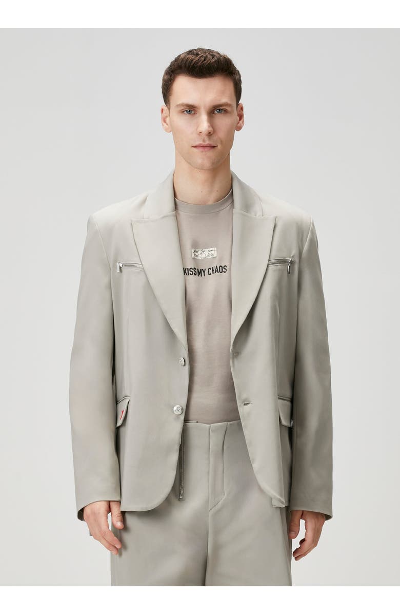 PCFG Cotton Zip Detail Woven Blazer, Alternate, color, Beige