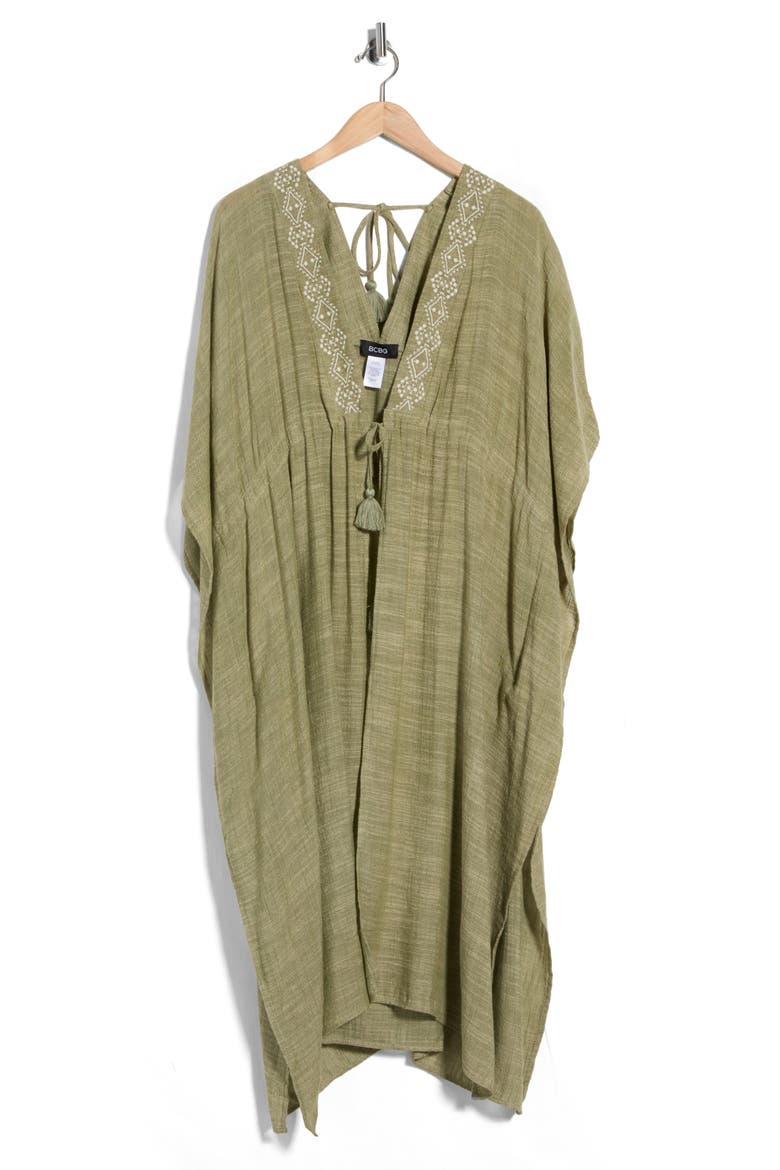 Tassel & Embroidered Duster, Alternate, color, SAGE
