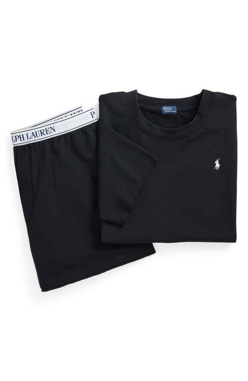 Polo Ralph Lauren Terry Short Sleeve Shorty Set In Polo Black