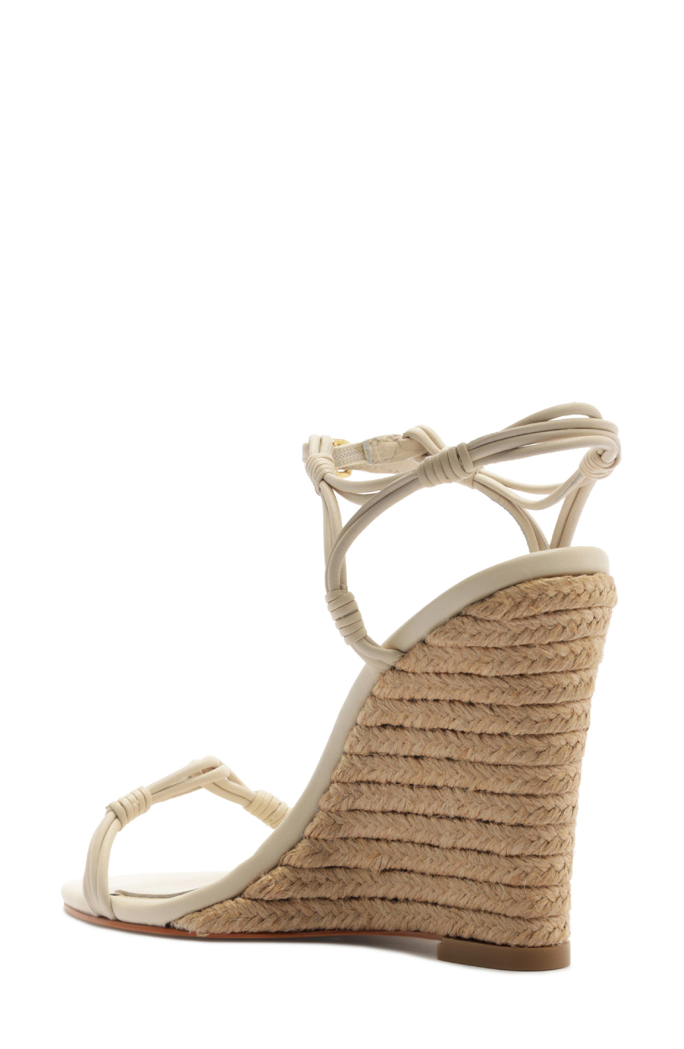 Schutz Nara Ankle Strap Wedge Sandal, Alternate, color, Sugar White
