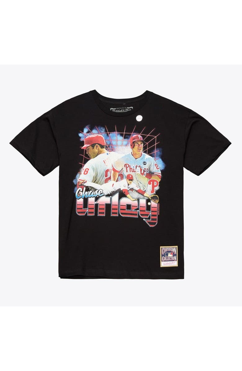Mitchell & Ness Men's Mitchell & Ness Chase Utley Black Philadelphia Phillies Legendary Collage Player T-Shirt, Main, color, Black