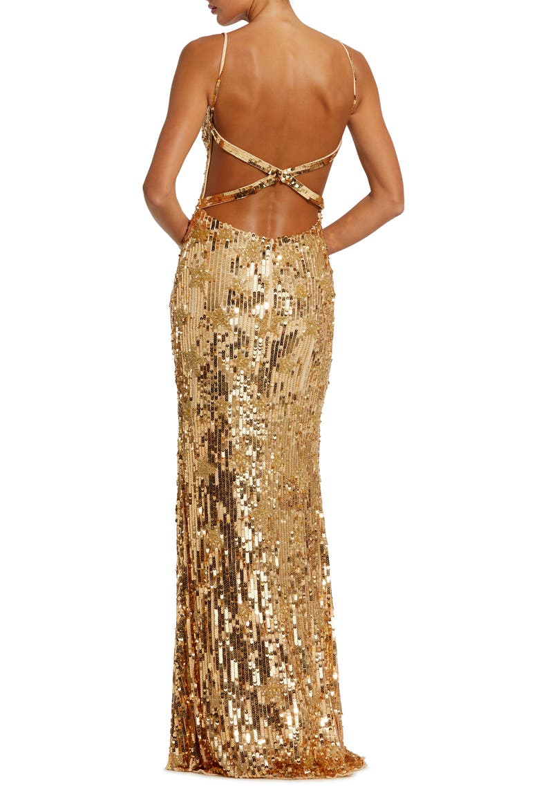 Star Bead & Sequin Gown, Alternate, color, STARLIGHT