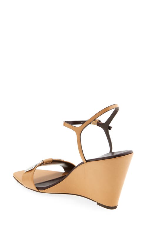 Tory Burch Gigi Ankle Strap Wedge Sandal In Silver