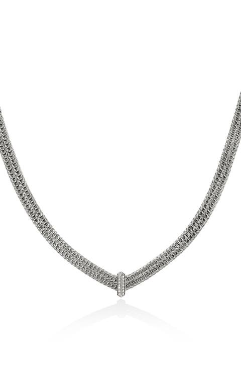 Icon Link Pavé Diamond Necklace