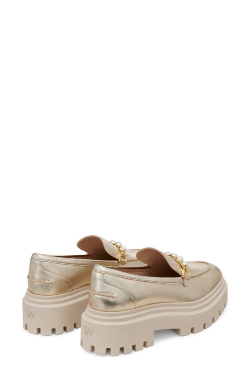 Stuart Weitzman Perla Ulra Lug Leather Loafer In Platino