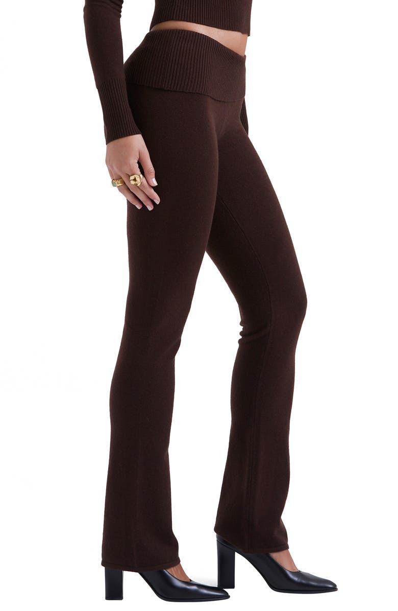 HOUSE OF CB Ama Sweater Knit Pants, Alternate, color, Brown