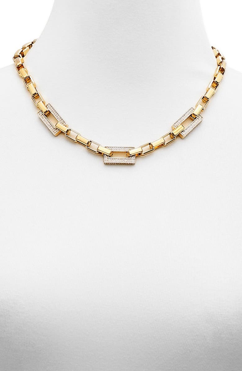 Vince Camuto Pavé Crystal Chain Necklace, Alternate, color, Gold Tone