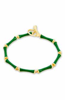 Enamel Bamboo Link Bracelet