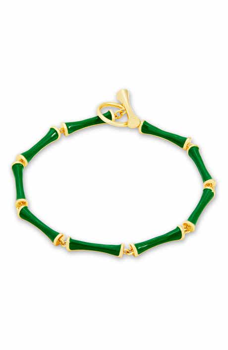 Enamel Bamboo Link Bracelet