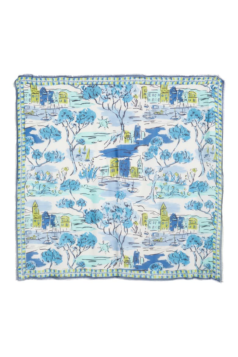 Riviera Square Scarf, Alternate, color, CHAMBRAY