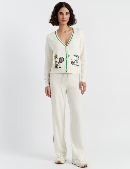 Chinti & Parker Cream Cotton Peanuts Racquet Club Cardigan