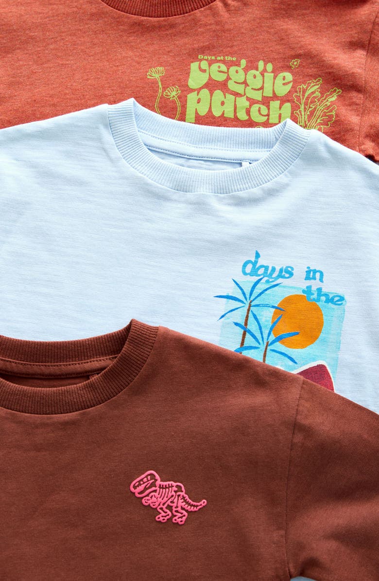 NEXT Kids' Assorted 3-Pack Graphic T-Shirts, Alternate, color, Blue