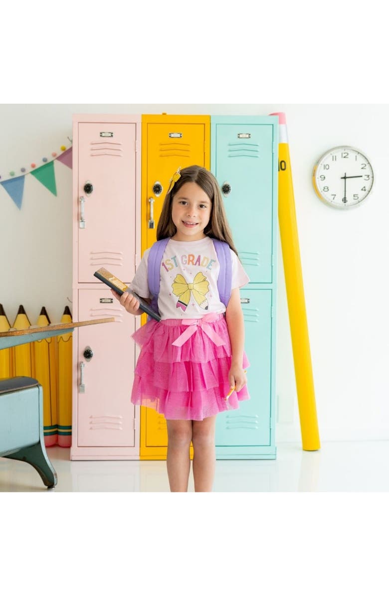 Sweet Wink Raspberry Bow Tiered Tutu, Alternate, color, Raspberry