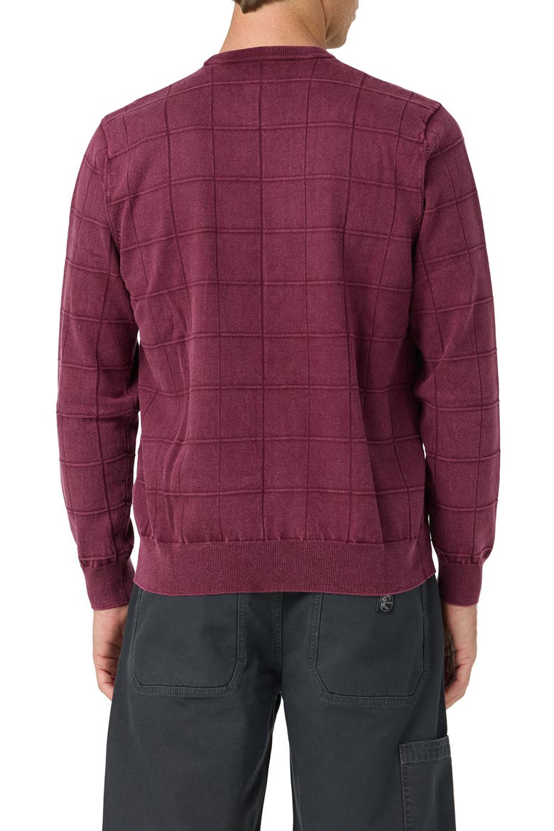 OG Windowpane Cotton Crewneck Sweater, Alternate, color, FIG