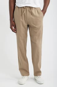 Mack Weldon Straight Leg Linen Blend Drawstring Pants