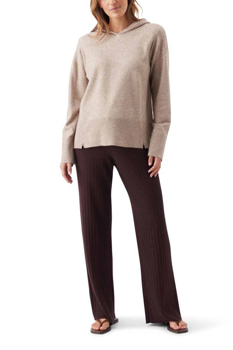 Finley Maternity/Nursing Knit Hoodie, Alternate, color, Latte