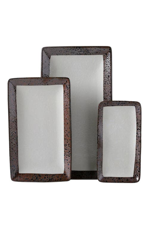 Stone Lain Lucy Porcelain 3-piece Serving Plate Set In Gray
