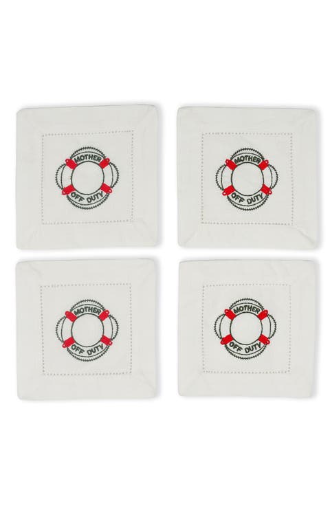 Set of 4 Embroidered Coasters