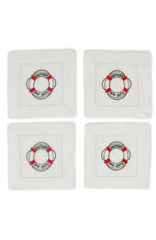 Tiramisu Set of 4 Embroidered Coasters