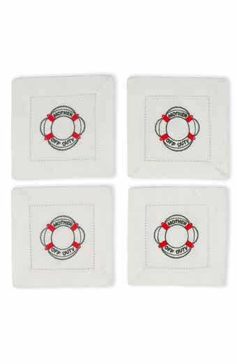 Tiramisu Set of 4 Embroidered Coasters