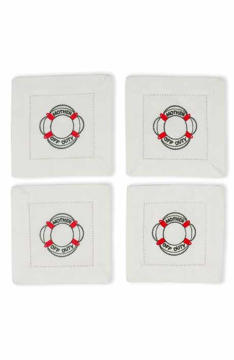 Set of 4 Embroidered Coasters