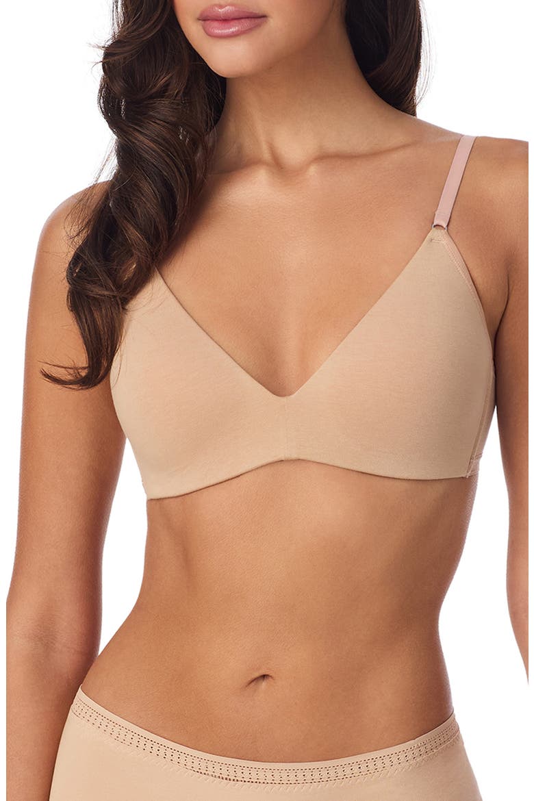 Cabana Cotton Wirefree Push-Up Bra, Main, color, CHAMPAGNE