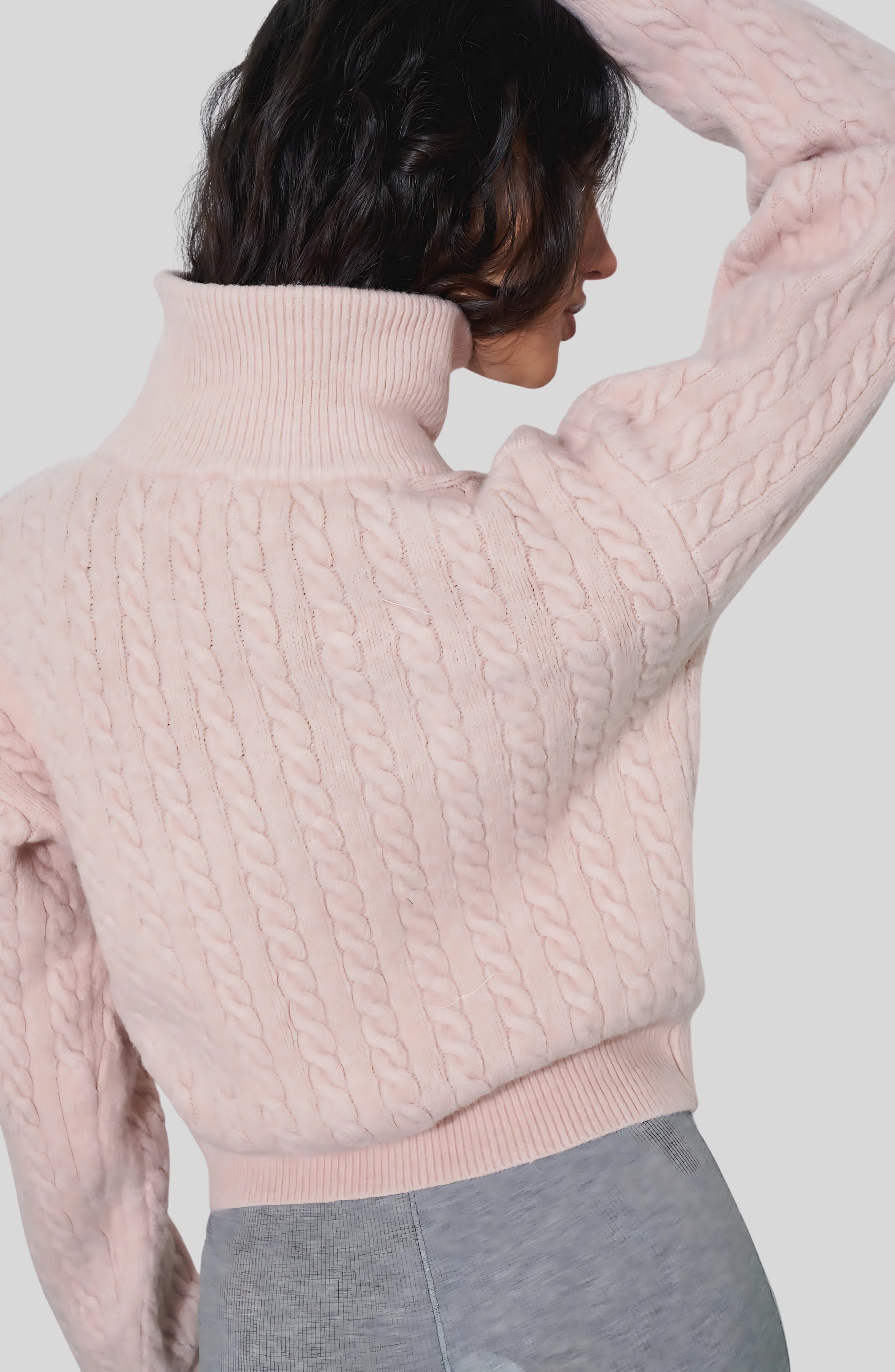 Front Zip Cable Stitch Cardigan - image 2