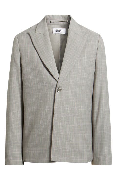 Plaid Wool Blend Sport Coat