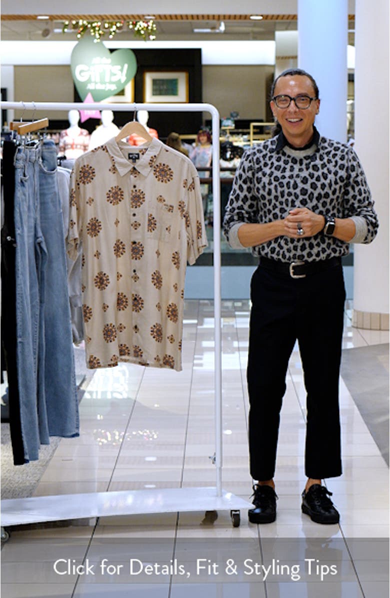 Cordoba Floral Short Sleeve Linen Blend Button-Up Shirt, sales video thumbnail