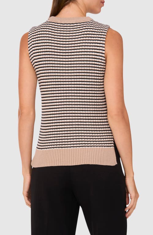 Halogenr Halogen(r) Stripe Sleeveless Sweater In Simply Taupe Brown