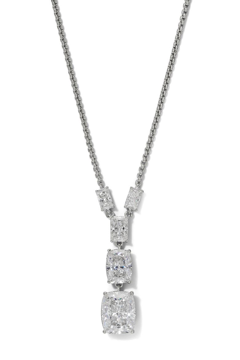 Northern Lights Cubic Zirconia Pendant Necklace, Main, color, RHODIUM