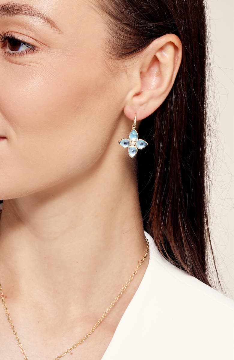 SYNA Bloom Florae Earrings, Alternate, color, Blue Topaz