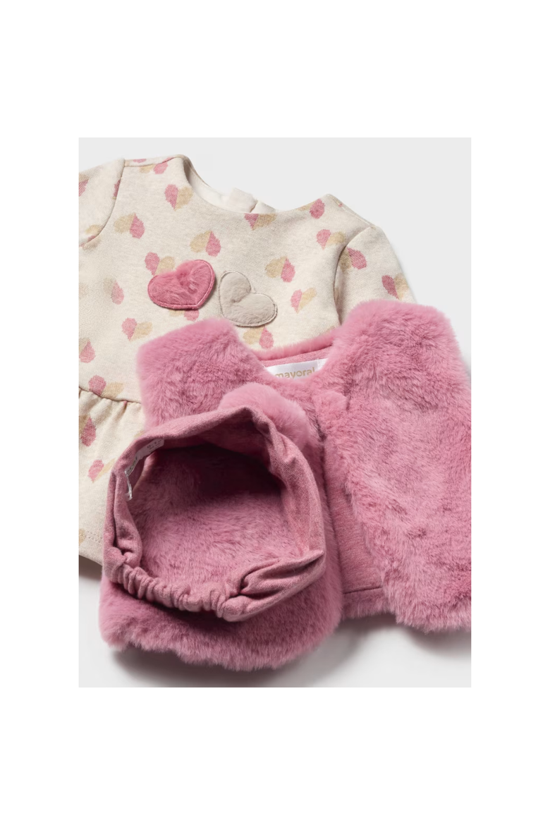 3 Piece Set with Faux Fur Vest, Alternate, color, Beige