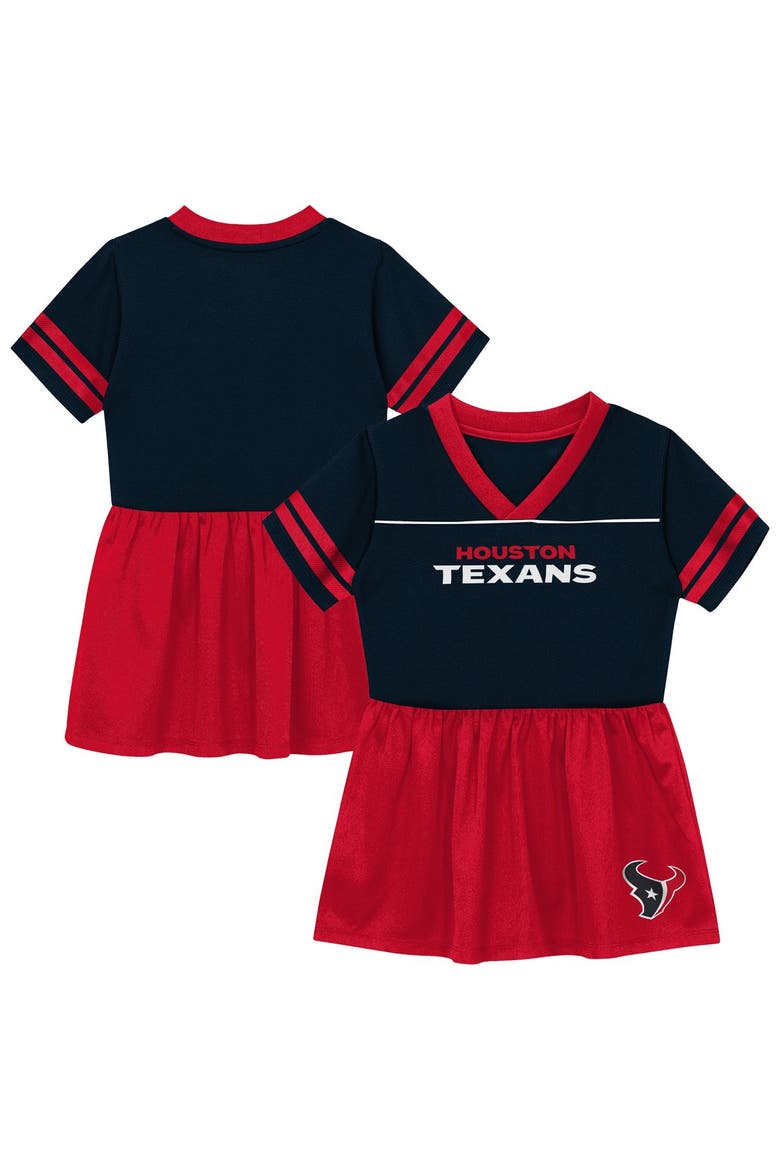 Toddler Outerstuff  Navy Houston Texans Stadium Lights V-Neck Fashion Football Jersey Dress, Main, color, Navy